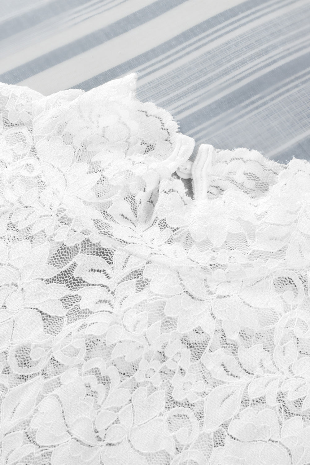 Floral Lace High Neck Puff Sleeve Blouse - Rooted & Reckless Co.