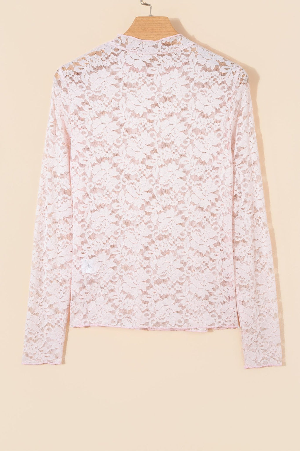 Floral Lace Long Sleeve Stand Neck Pullover Top - Rooted & Reckless Co.