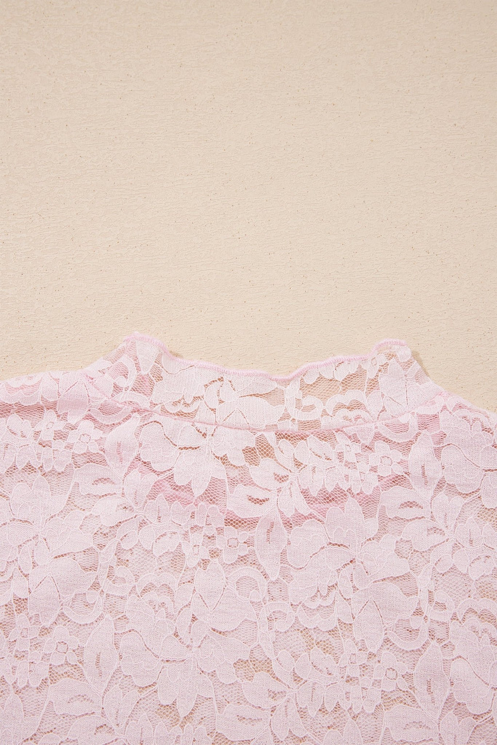 Floral Lace Long Sleeve Stand Neck Pullover Top - Rooted & Reckless Co.
