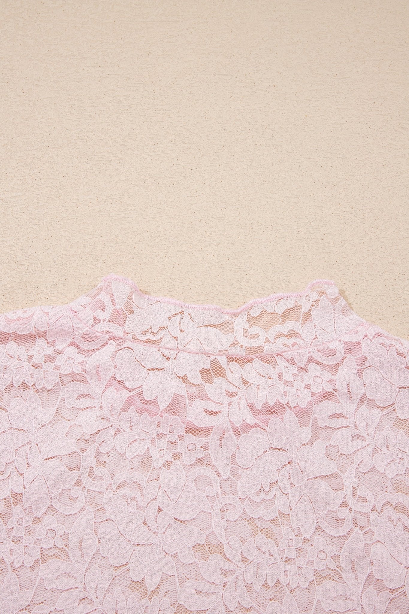 Floral Lace Long Sleeve Stand Neck Pullover Top - Rooted & Reckless Co.