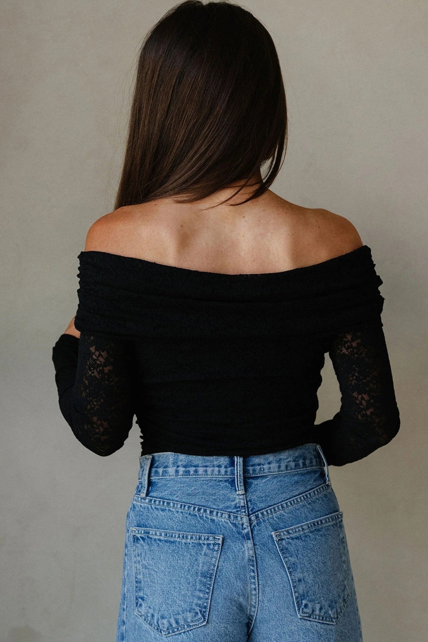 Floral Lace Off Shoulder Long Sleeve Top - Rooted & Reckless Co.