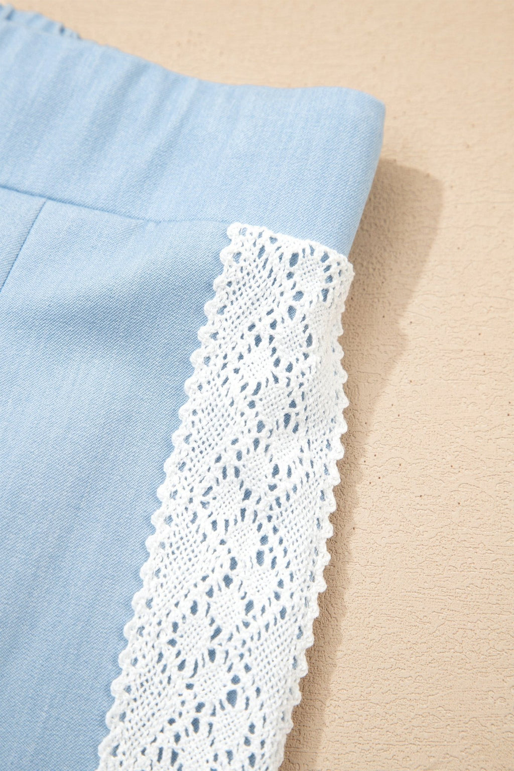 Floral Lace Patch Pocket Pleated Wide Leg Pants - Rooted & Reckless Co.