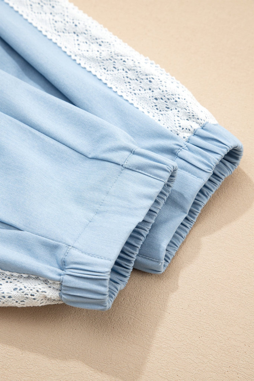 Floral Lace Patch Pocket Pleated Wide Leg Pants - Rooted & Reckless Co.