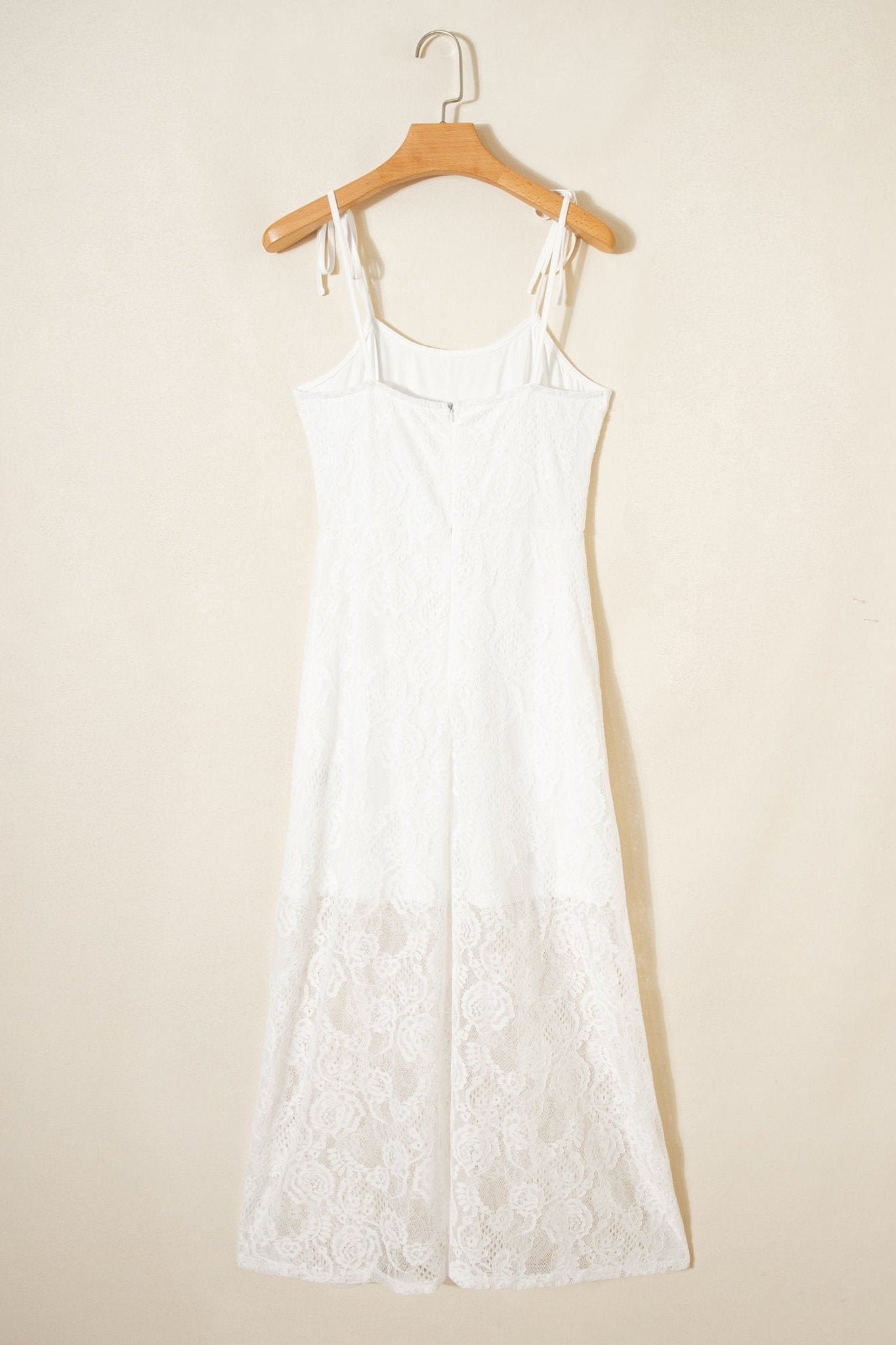 Floral Lace Tie Spaghetti Straps Maxi Dress - Rooted & Reckless Co.