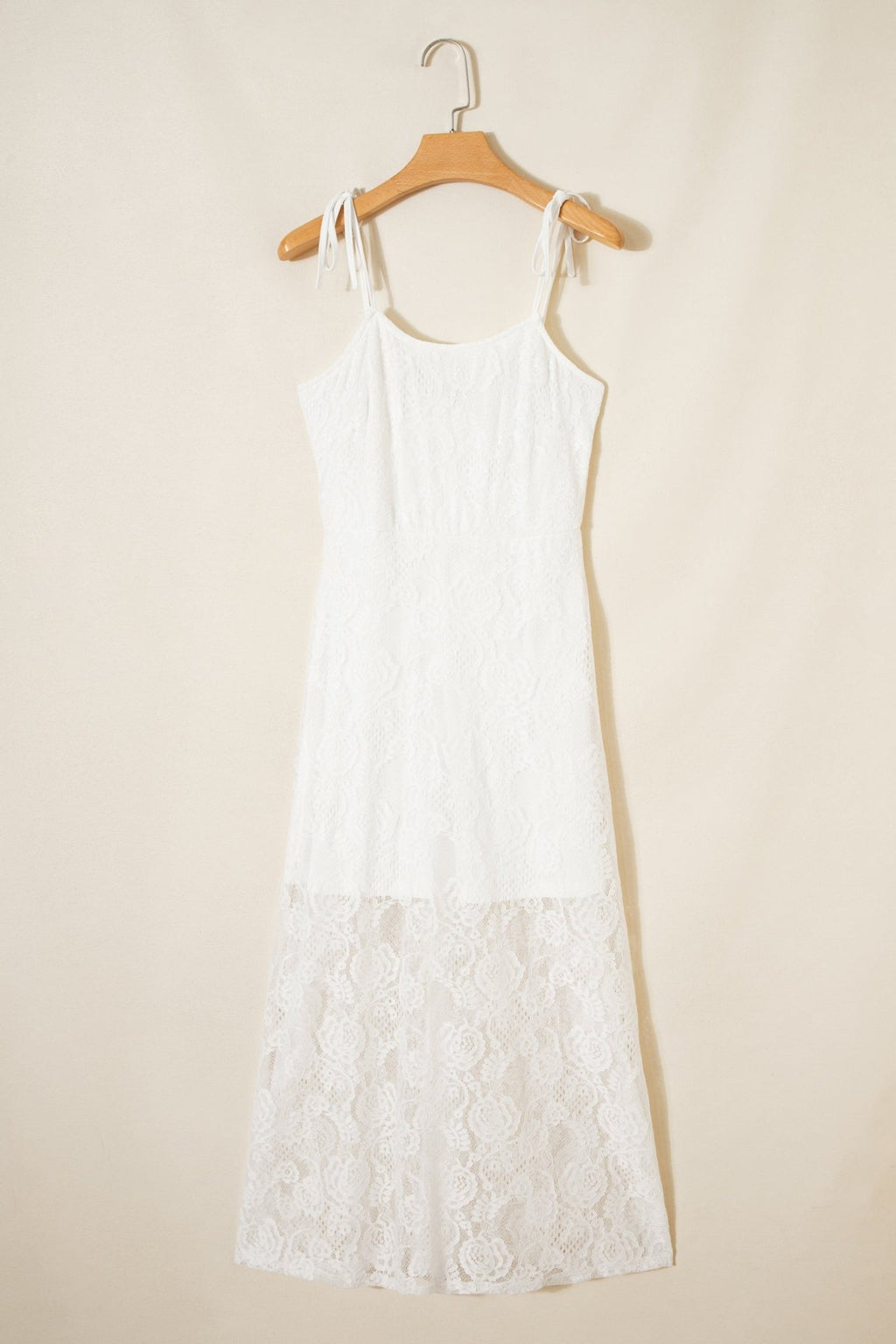 Floral Lace Tie Spaghetti Straps Maxi Dress - Rooted & Reckless Co.