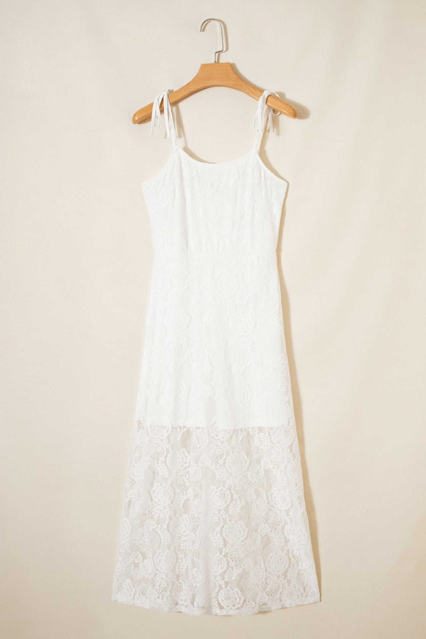 Floral Lace Tie Spaghetti Straps Maxi Dress - Rooted & Reckless Co.