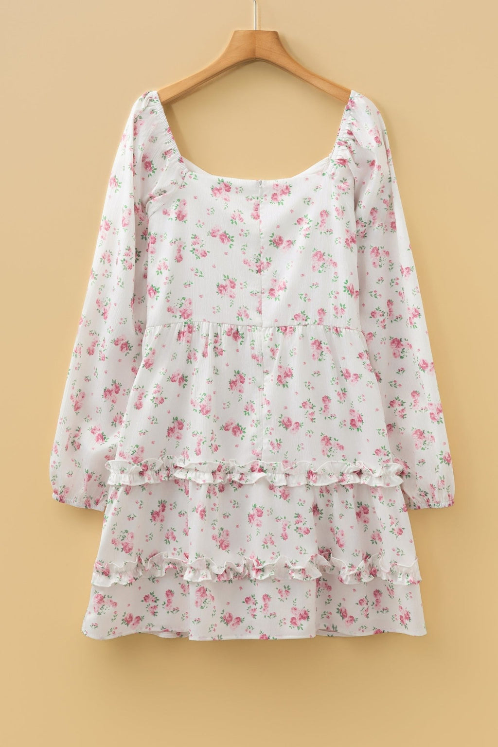 Floral Long Sleeve Ruffle Flared Mini Dress - Rooted & Reckless Co.