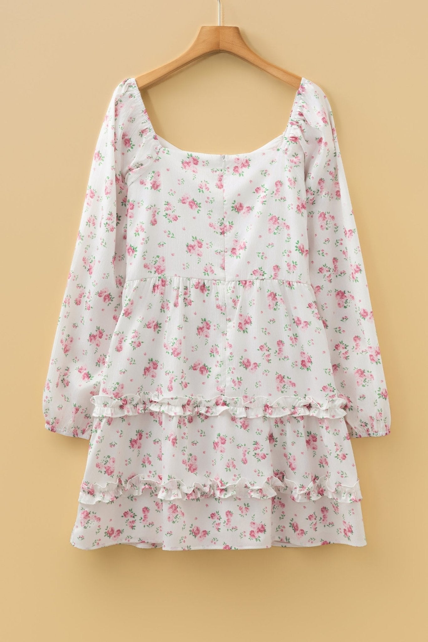 Floral Long Sleeve Ruffle Flared Mini Dress - Rooted & Reckless Co.