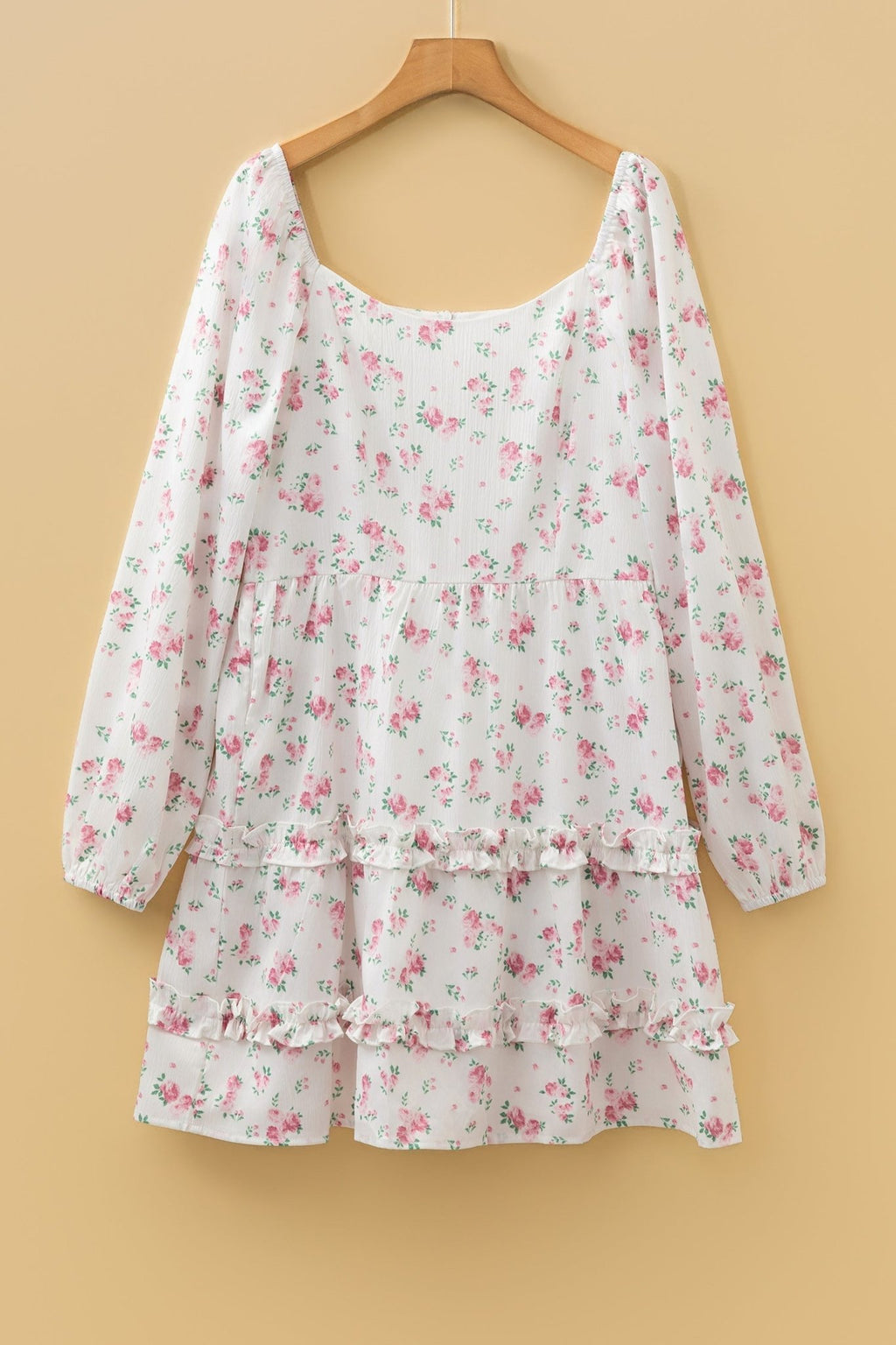 Floral Long Sleeve Ruffle Flared Mini Dress - Rooted & Reckless Co.