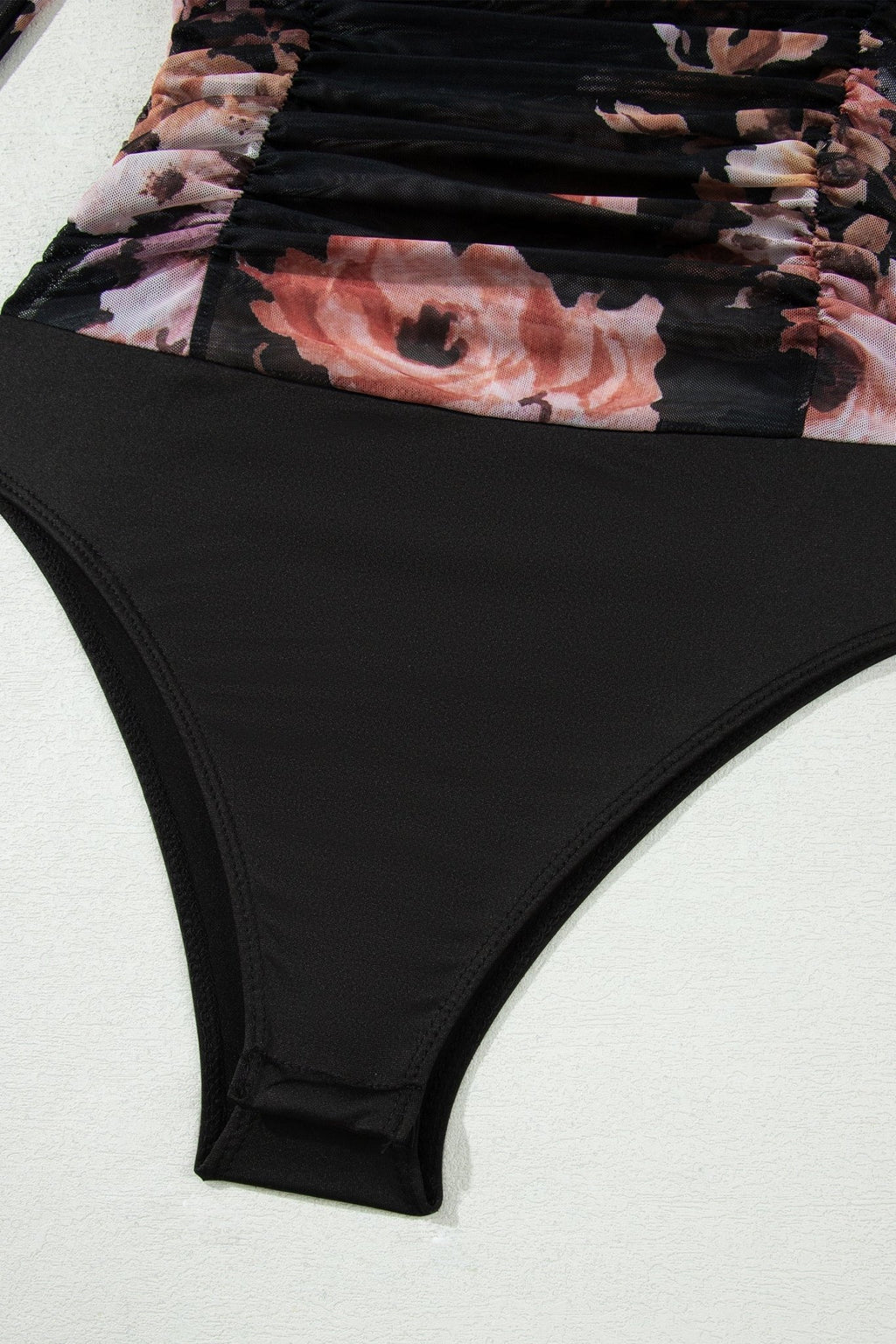 Floral Mesh Long Sleeve High Neck Bodysuit - Rooted & Reckless Co.