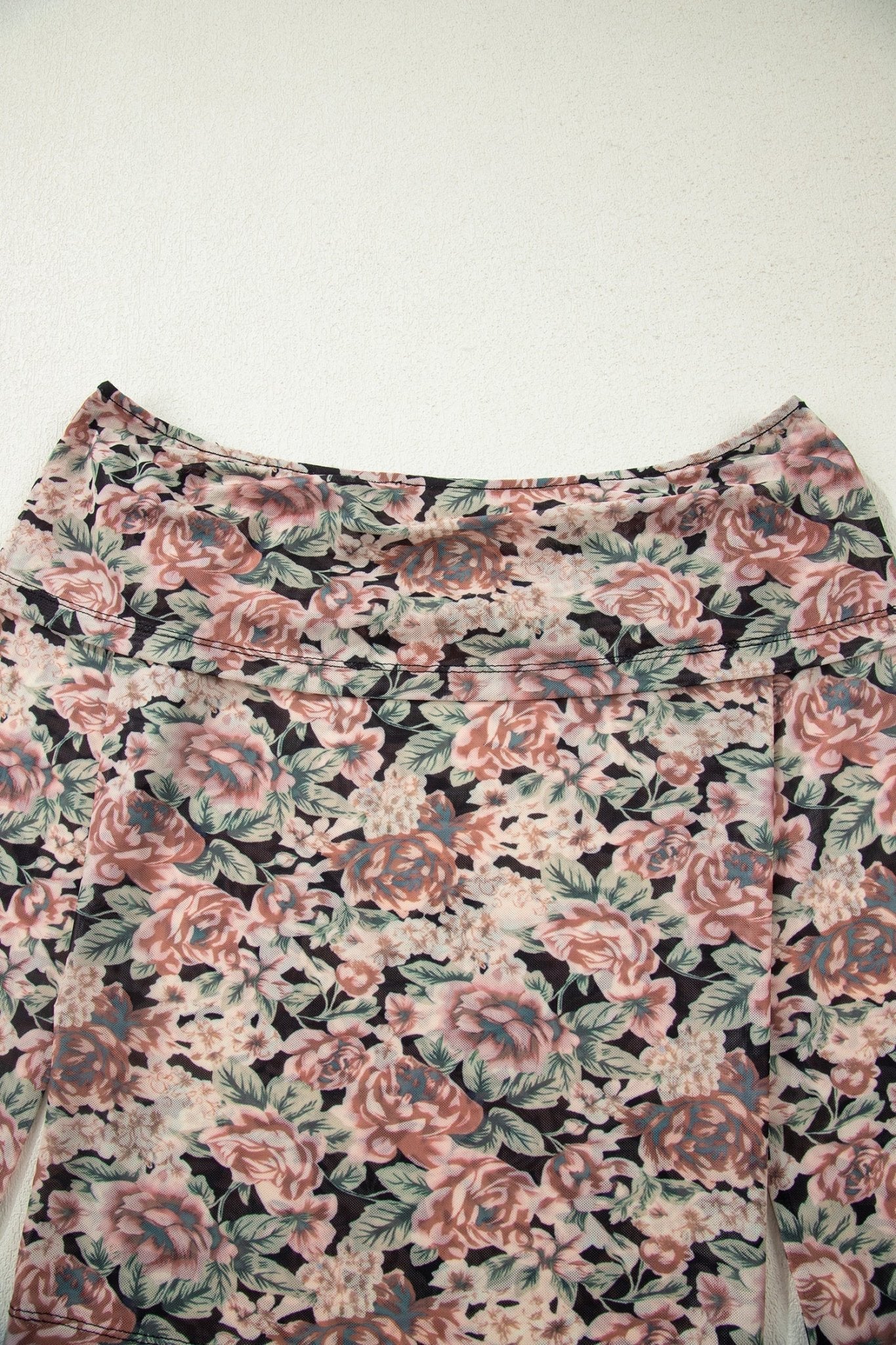 Floral Mesh Off Shoulder Long Sleeve Top - Rooted & Reckless Co.