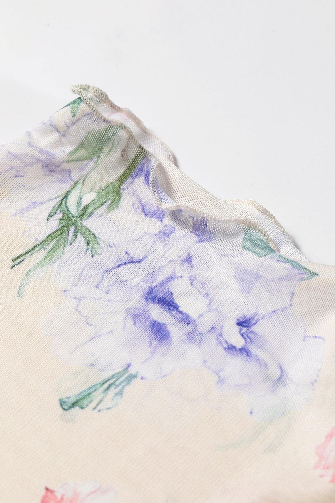 Floral Mesh Thumbhole Long Sleeve Slim Fit Top - Rooted & Reckless Co.