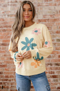 Floral Mineral Wash French Terry Sweatshirt - Rooted & Reckless Co.