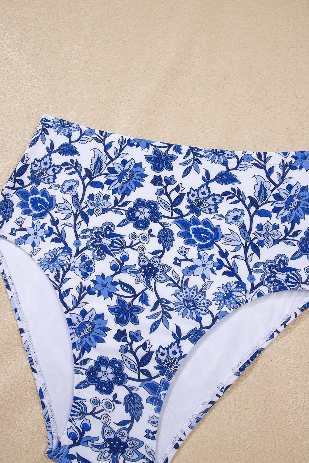 Floral Notched Neck Top & High Waist Bikini Set - Rooted & Reckless Co.