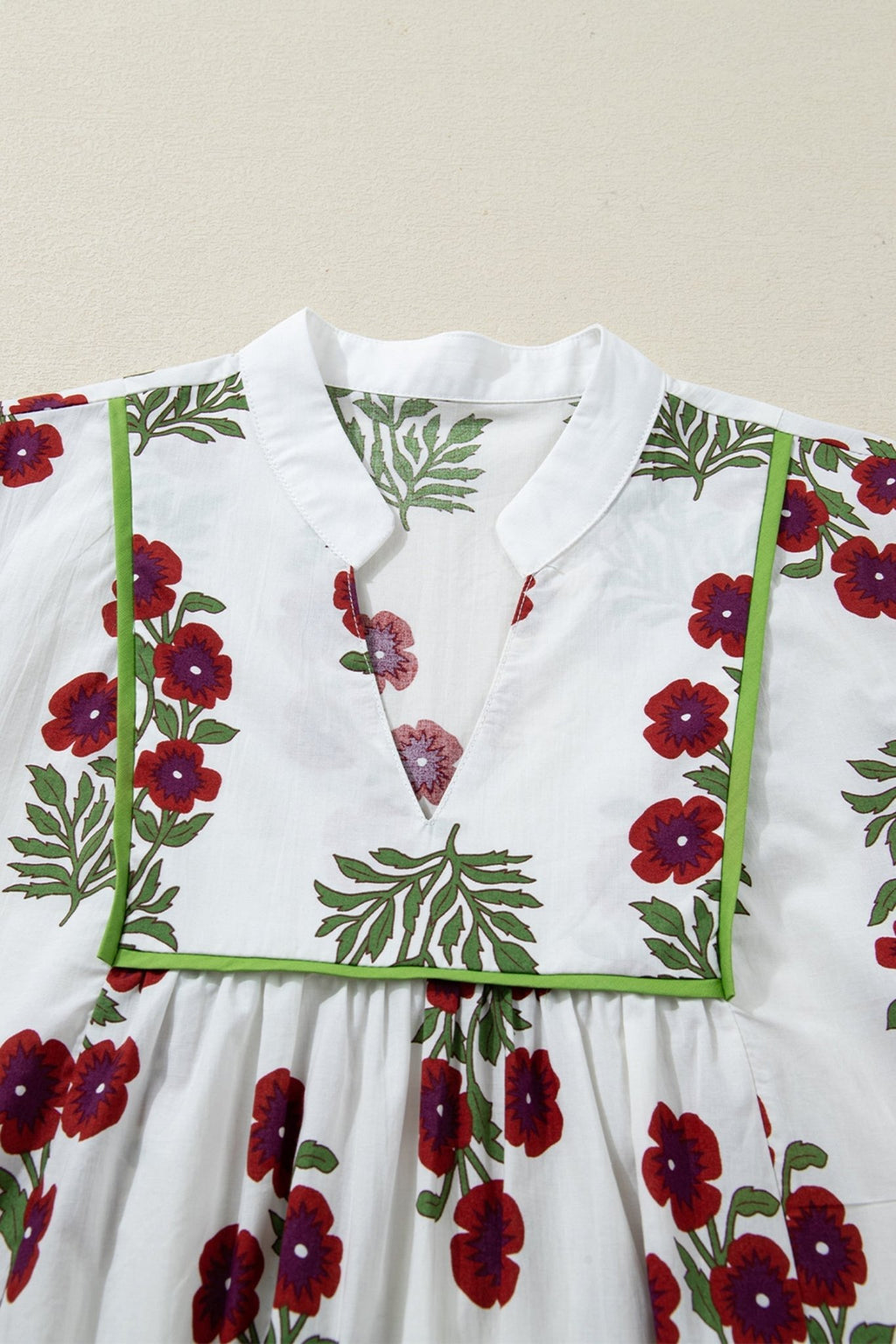 Floral Notched V-Neck 3/4 Sleeve Dress - Rooted & Reckless Co.