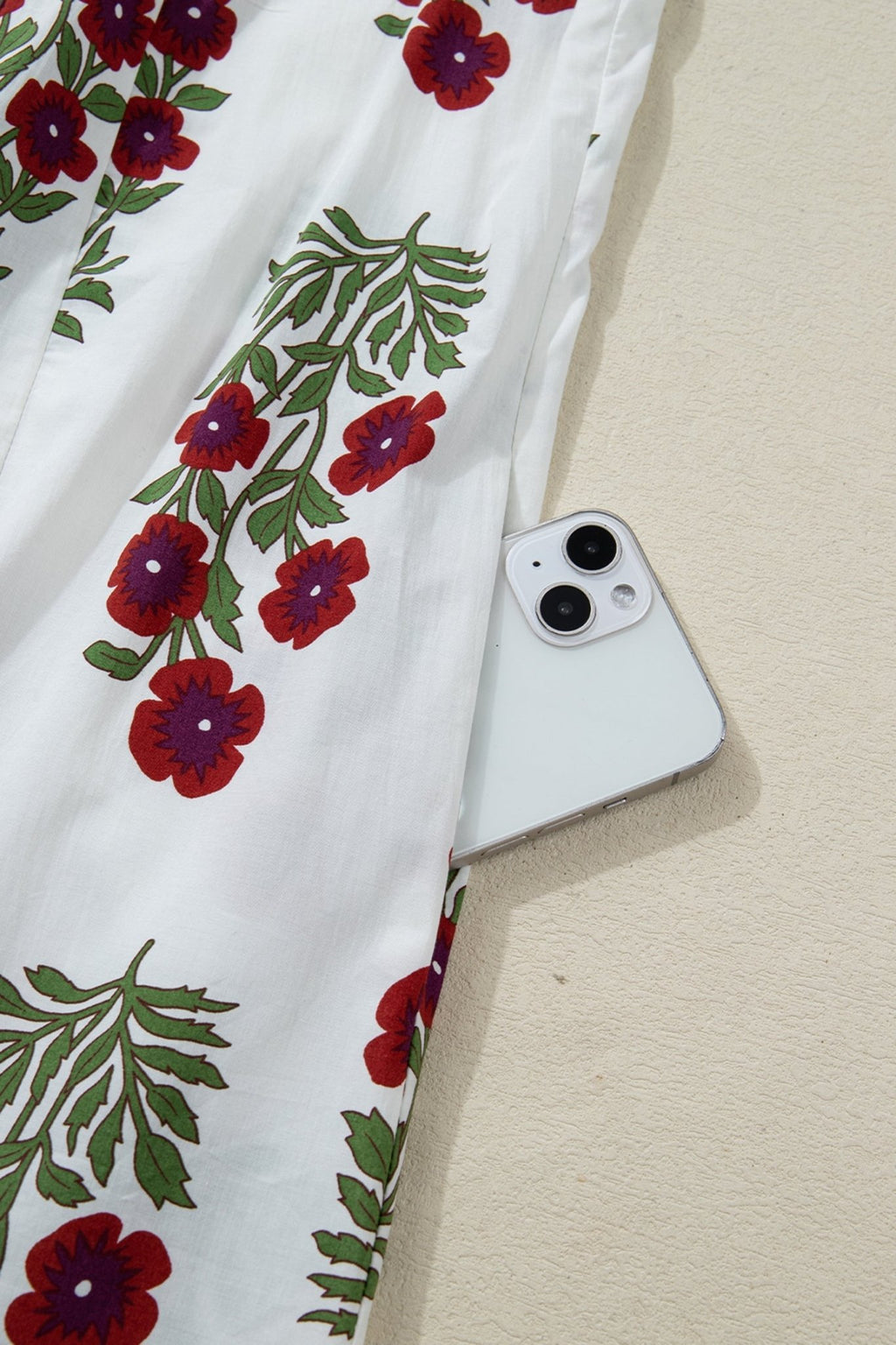 Floral Notched V-Neck 3/4 Sleeve Dress - Rooted & Reckless Co.