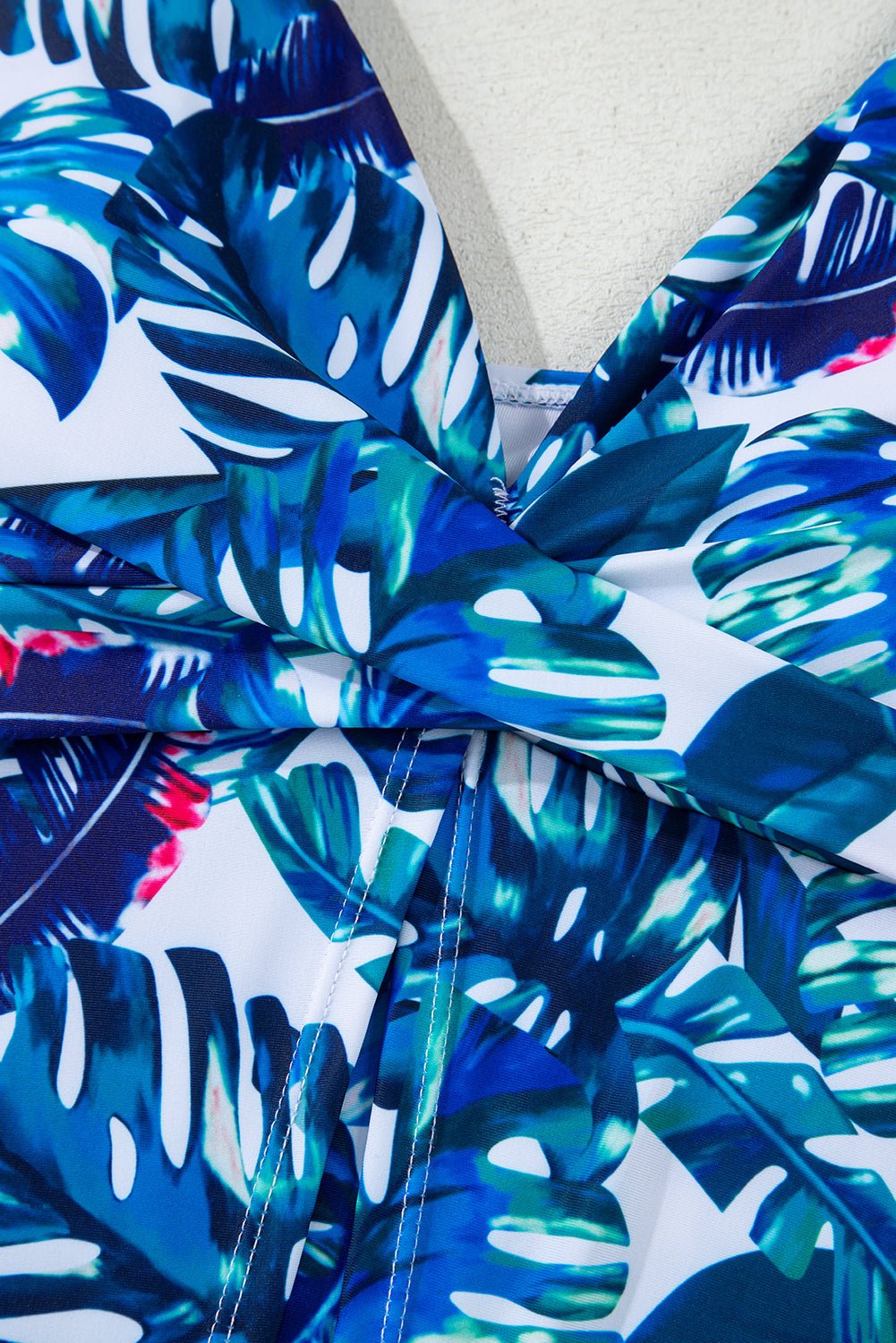 Floral Padded V-Neck Tankini Top - Rooted & Reckless Co.