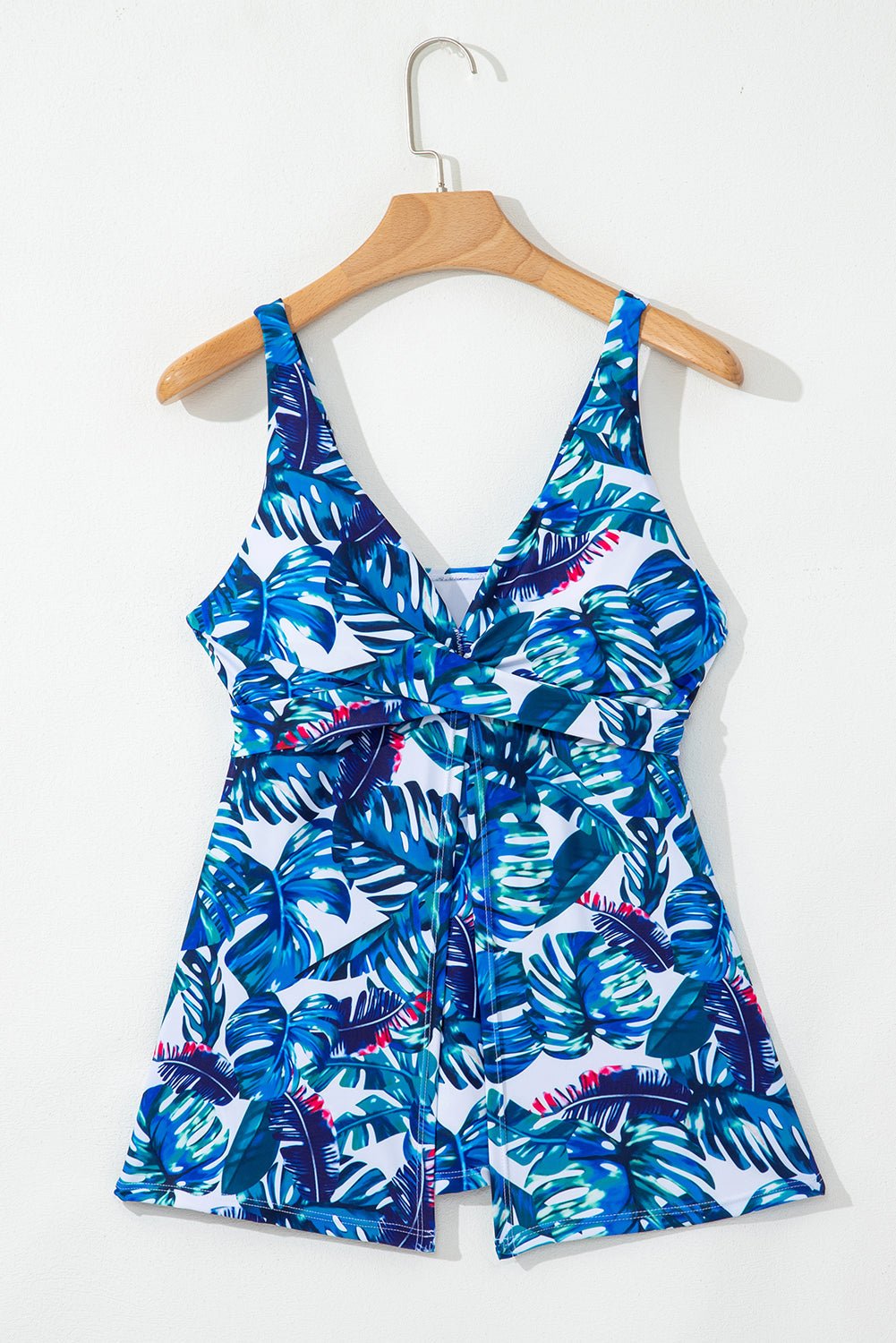 Floral Padded V-Neck Tankini Top - Rooted & Reckless Co.