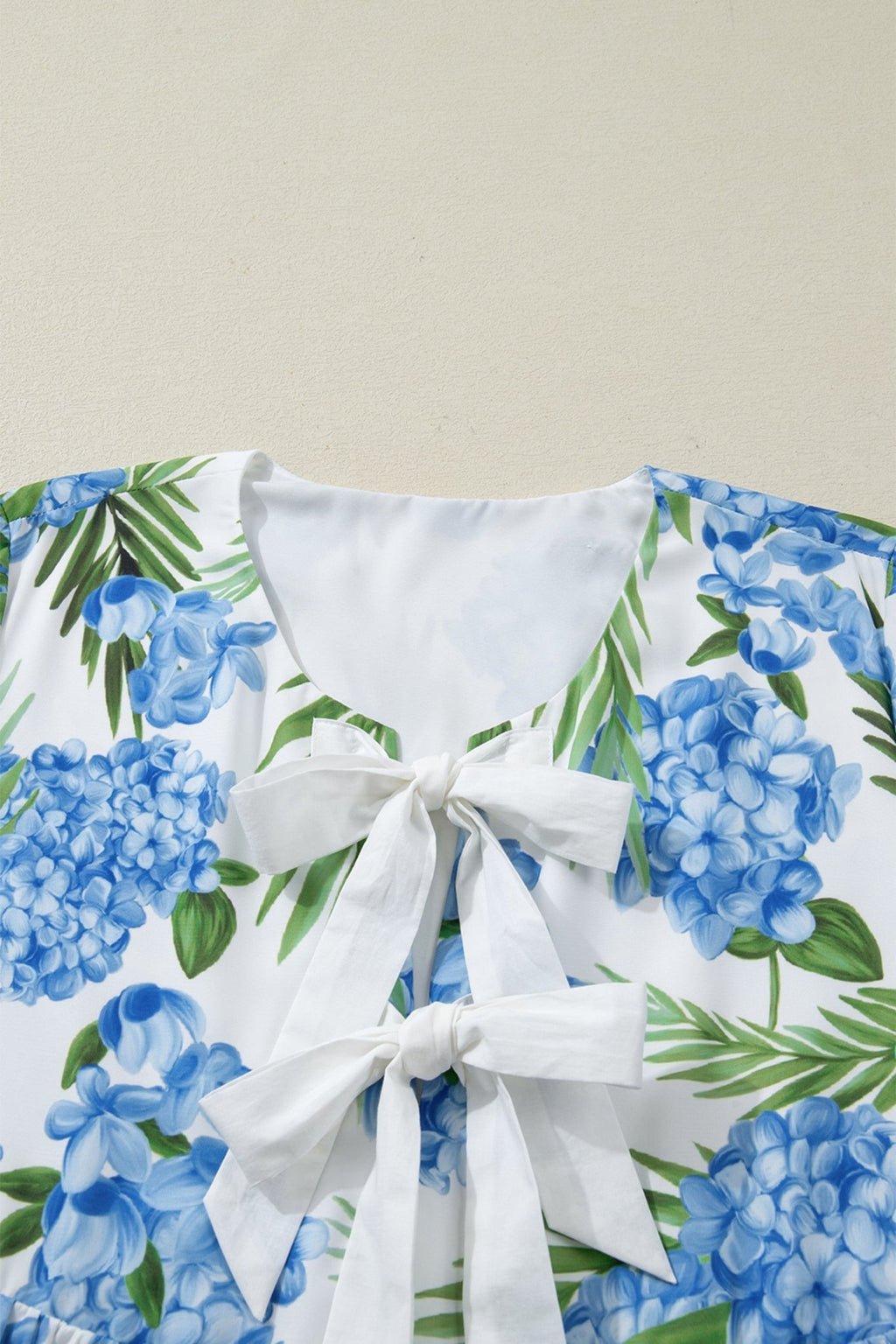 Floral Palm Ruffle Tiered Sleeve Mini Dress - Rooted & Reckless Co.