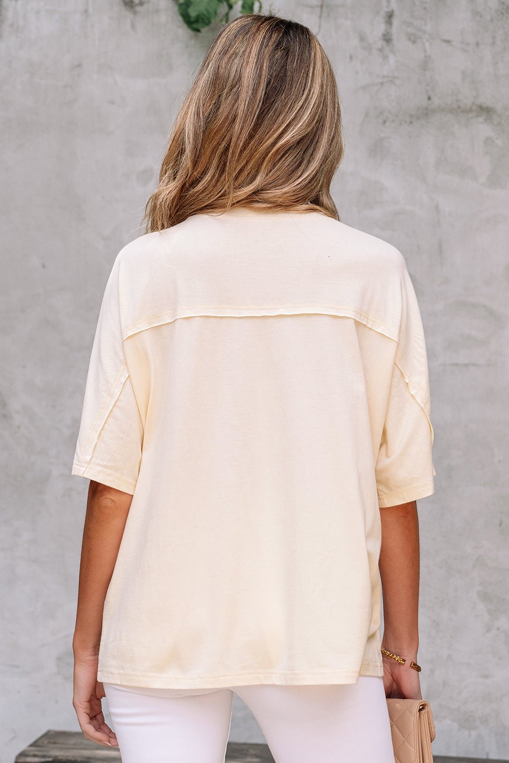 Floral Patch Exposed Stitching Crew Neck Tee - Rooted & Reckless Co.
