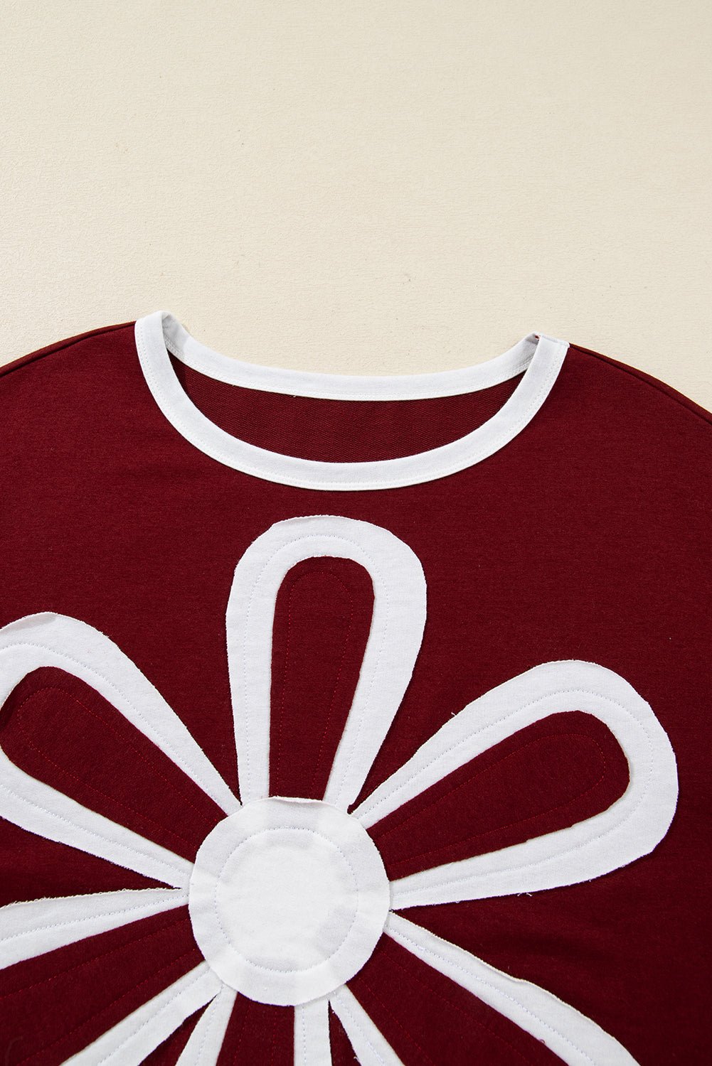 Floral Patch Long Sleeve Crewneck Top - Rooted & Reckless Co.