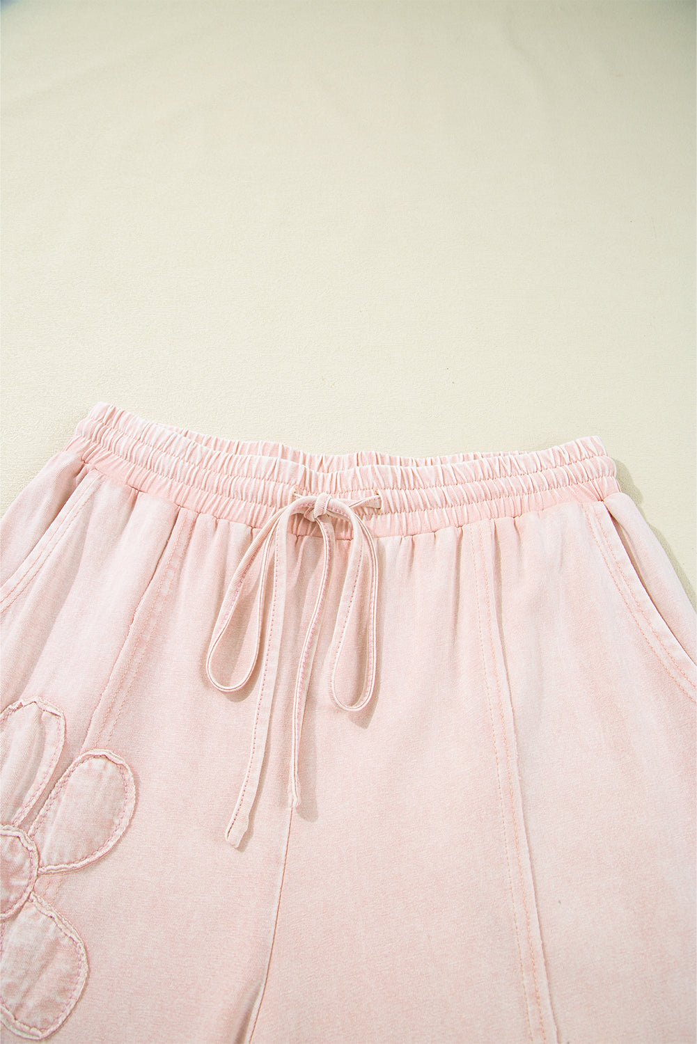 Floral Patch Mineral Wash Terry Knit Pants - Rooted & Reckless Co.