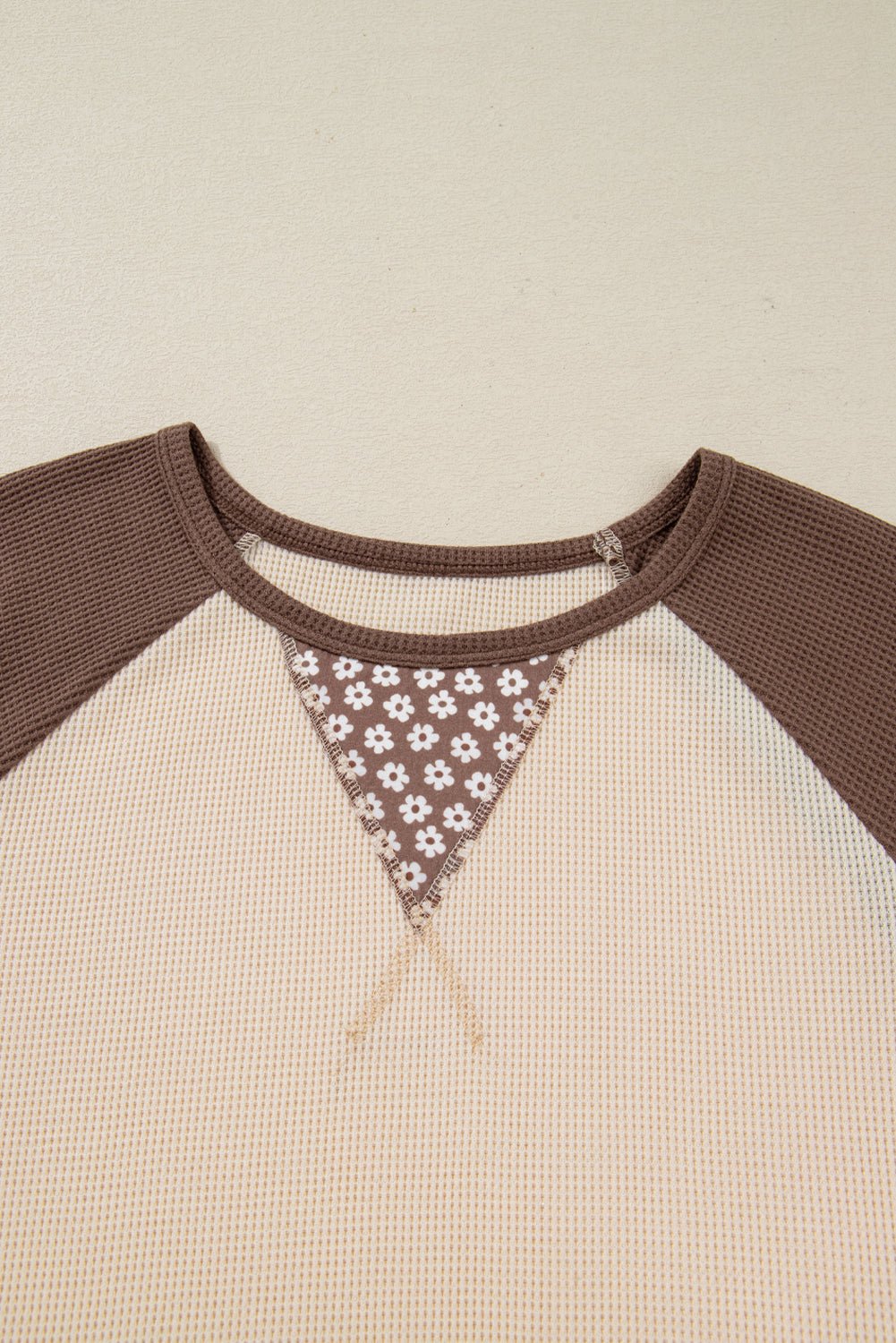 Floral Patchwork Colorblock Raglan Long Sleeve Top - Rooted & Reckless Co.