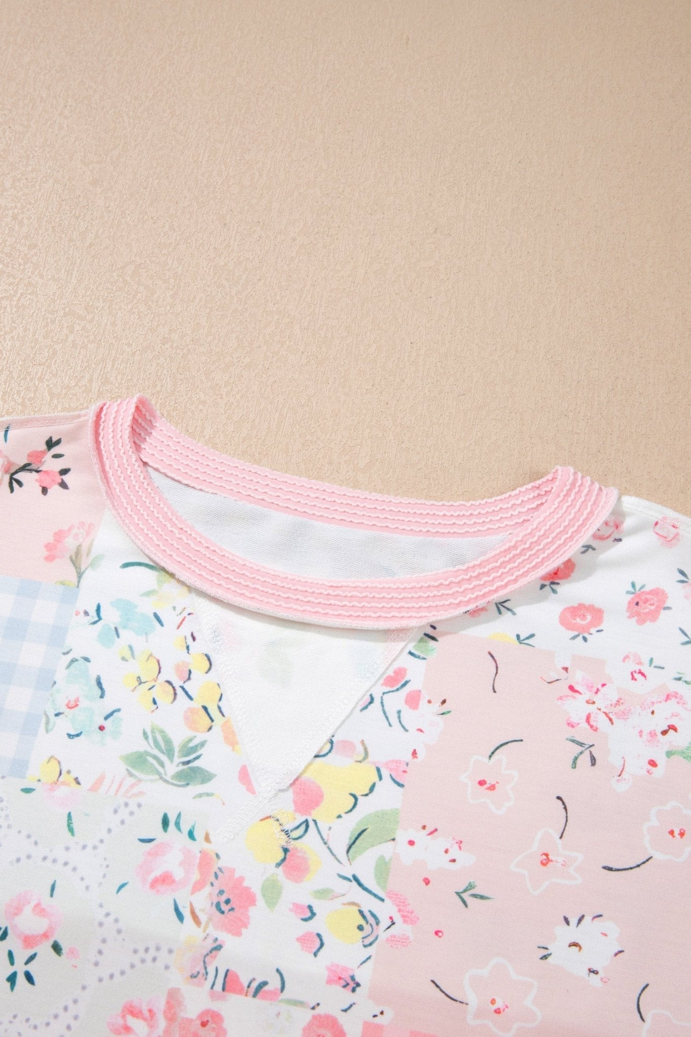 Floral Patchwork Corded Knit Long Sleeve Top - Rooted & Reckless Co.