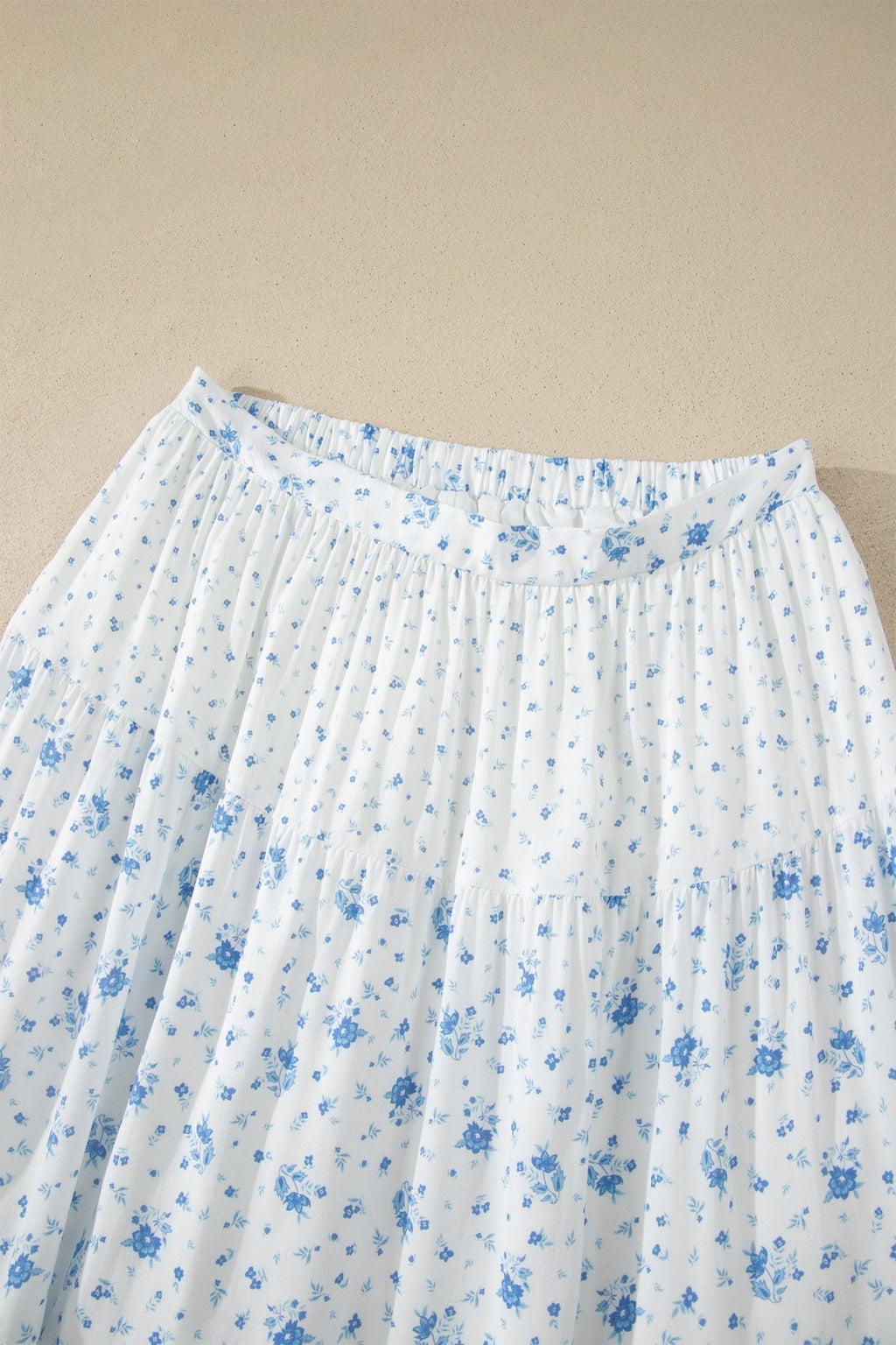 Floral Patchwork High Waist Tiered Maxi Skirt - Rooted & Reckless Co.