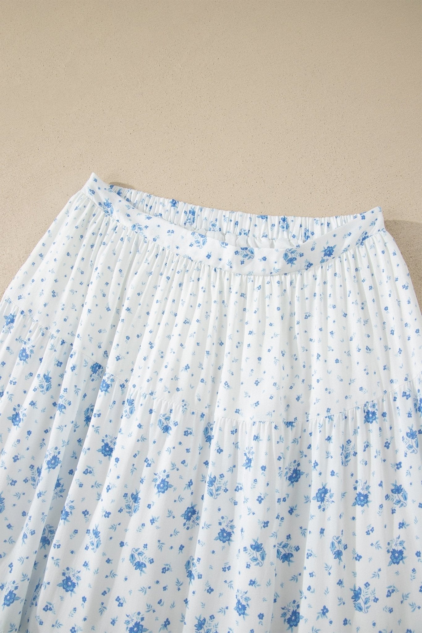 Floral Patchwork High Waist Tiered Maxi Skirt - Rooted & Reckless Co.