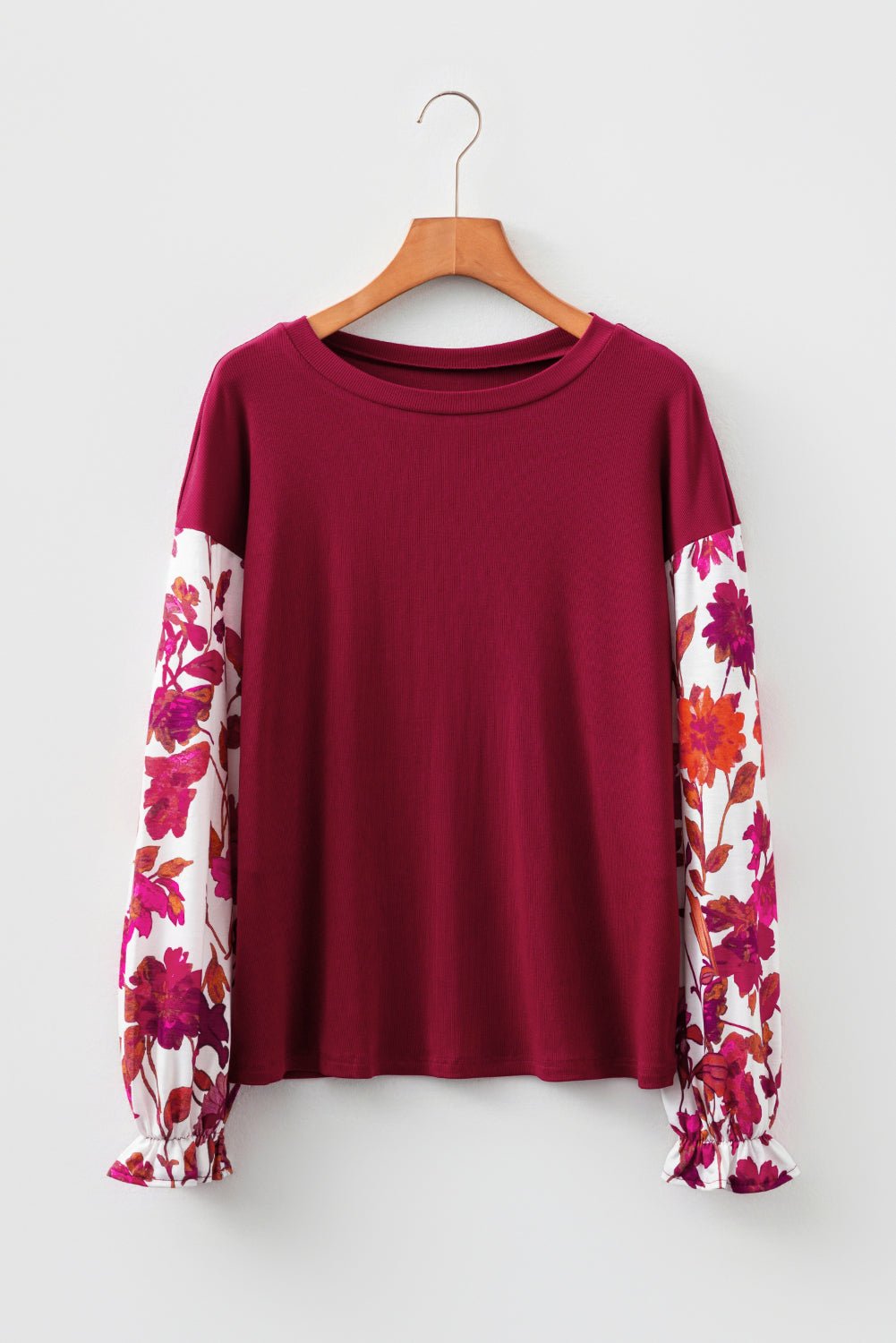 Floral Patchwork Long Sleeve Top - Rooted & Reckless Co.