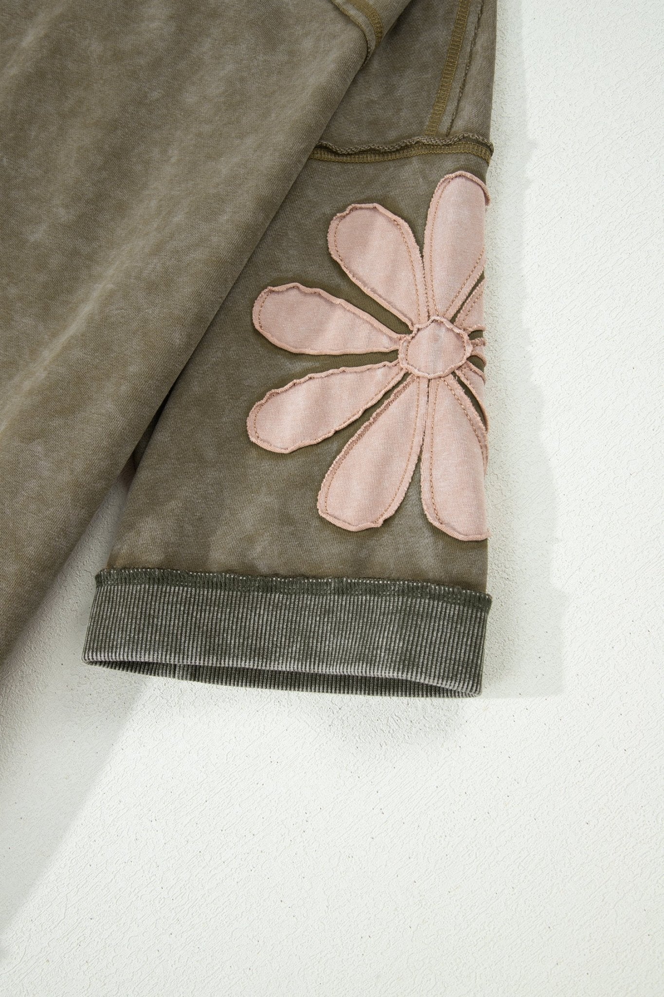 Floral Patchwork Mineral Wash Exposed Seam Top - Rooted & Reckless Co.