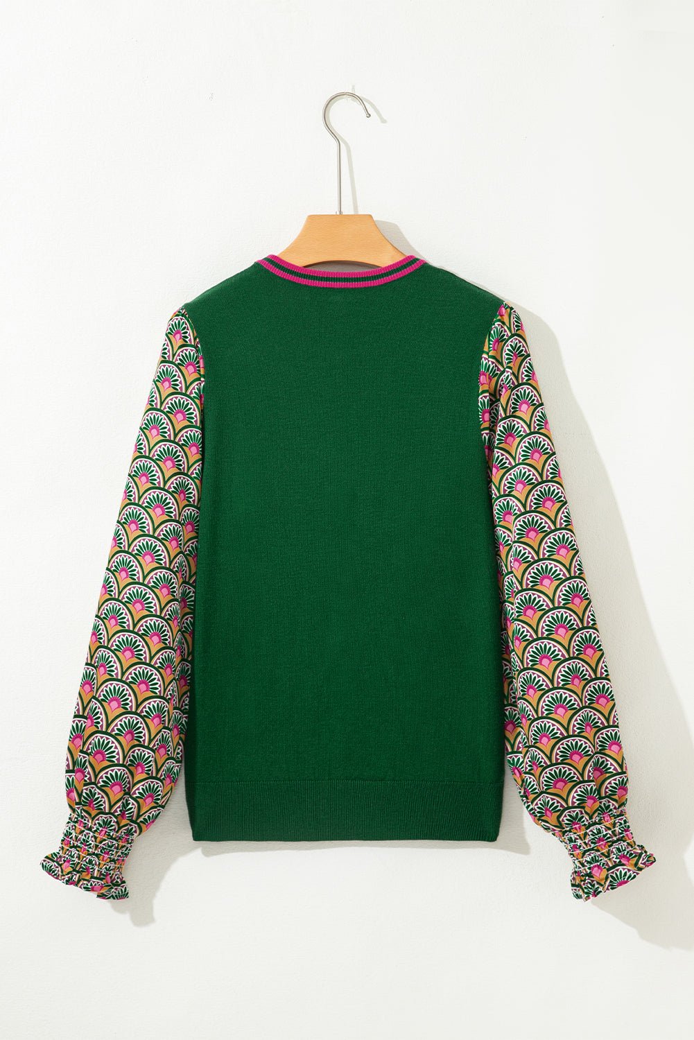 Floral Patchwork Puff Sleeve Sweater - Rooted & Reckless Co.