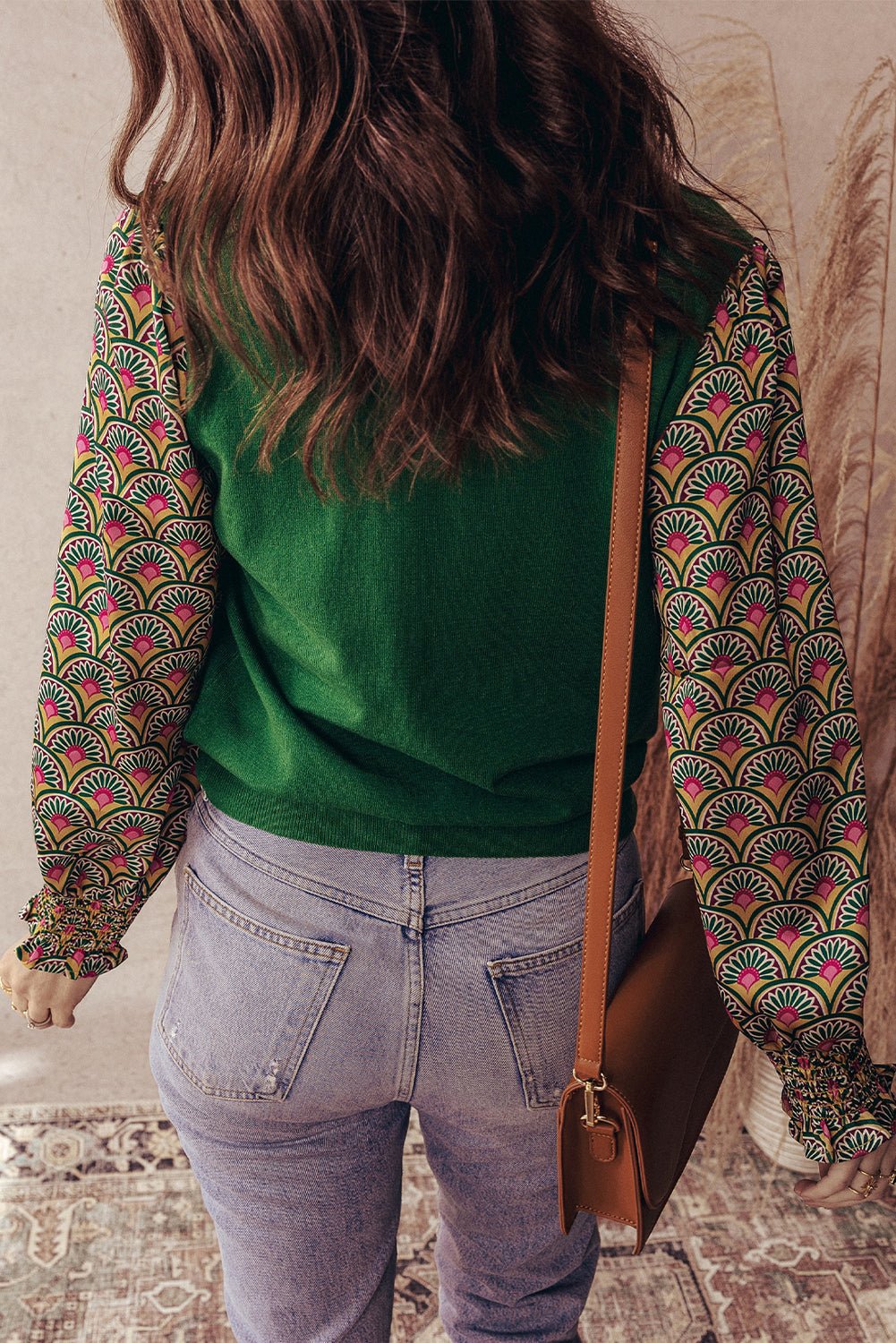 Floral Patchwork Puff Sleeve Sweater - Rooted & Reckless Co.