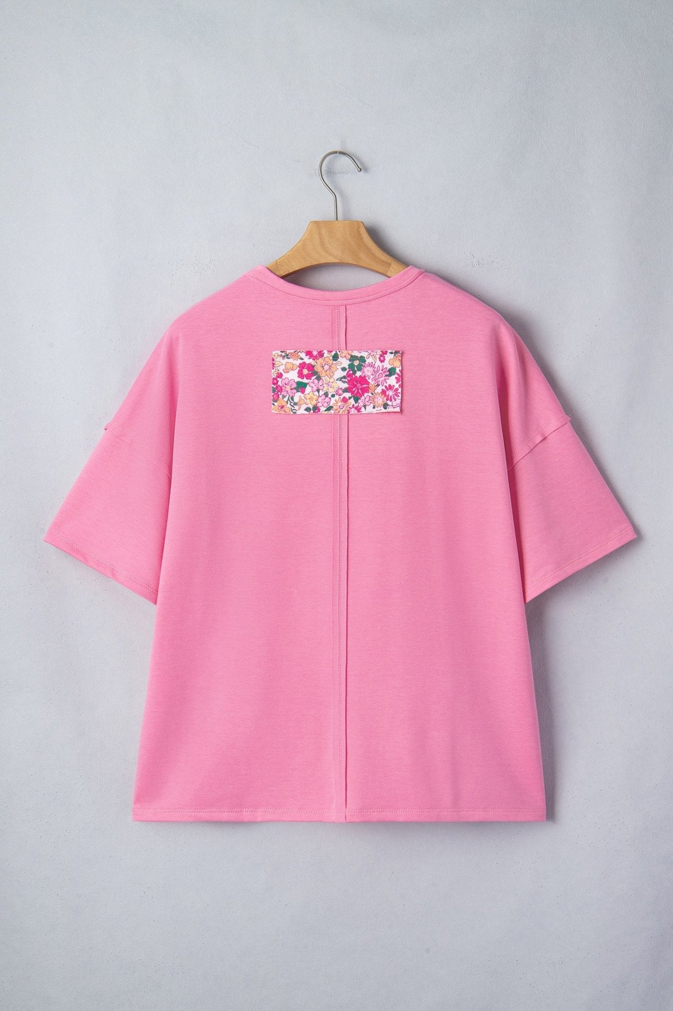 Floral Patchwork Raw Seam Oversize Tee - Rooted & Reckless Co.