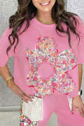 Floral Patchwork Raw Seam Oversize Tee - Rooted & Reckless Co.