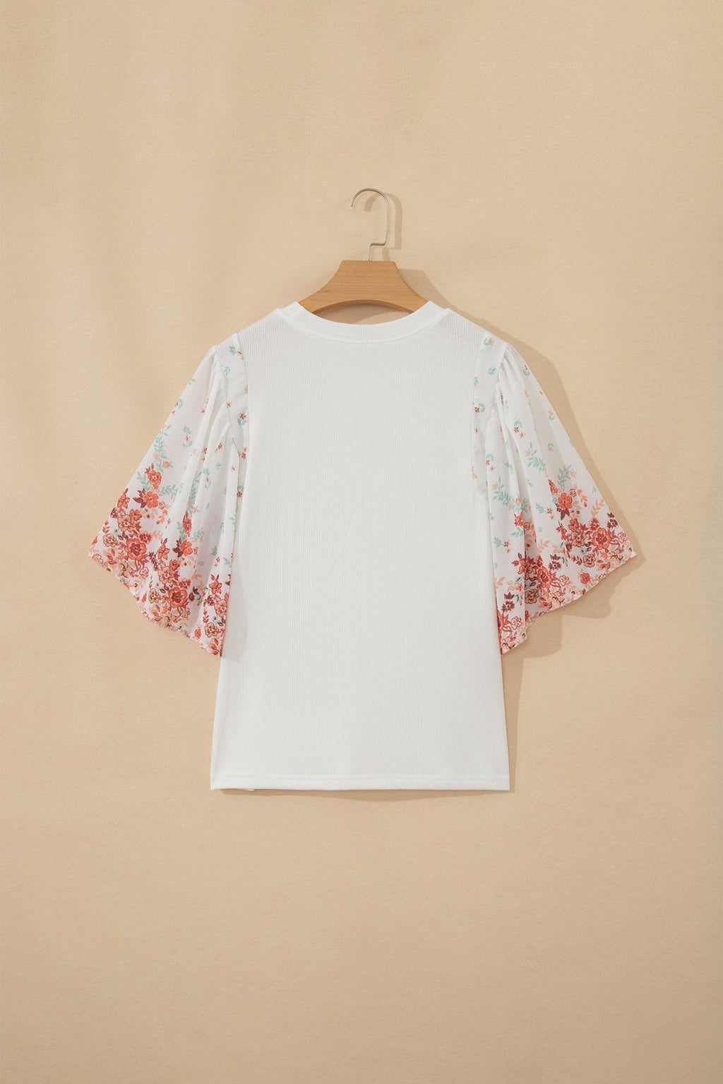 Floral Patchwork Ribbed Knit Short Sleeve Top - Rooted & Reckless Co.
