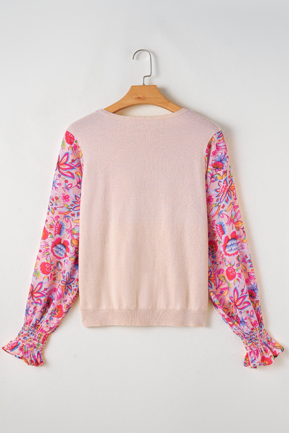 Floral Patchwork Smocked Lantern Sleeve Top - Rooted & Reckless Co.