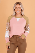 Floral Patchwork Waffle Knit Raglan Long Sleeve Top - Rooted & Reckless Co.