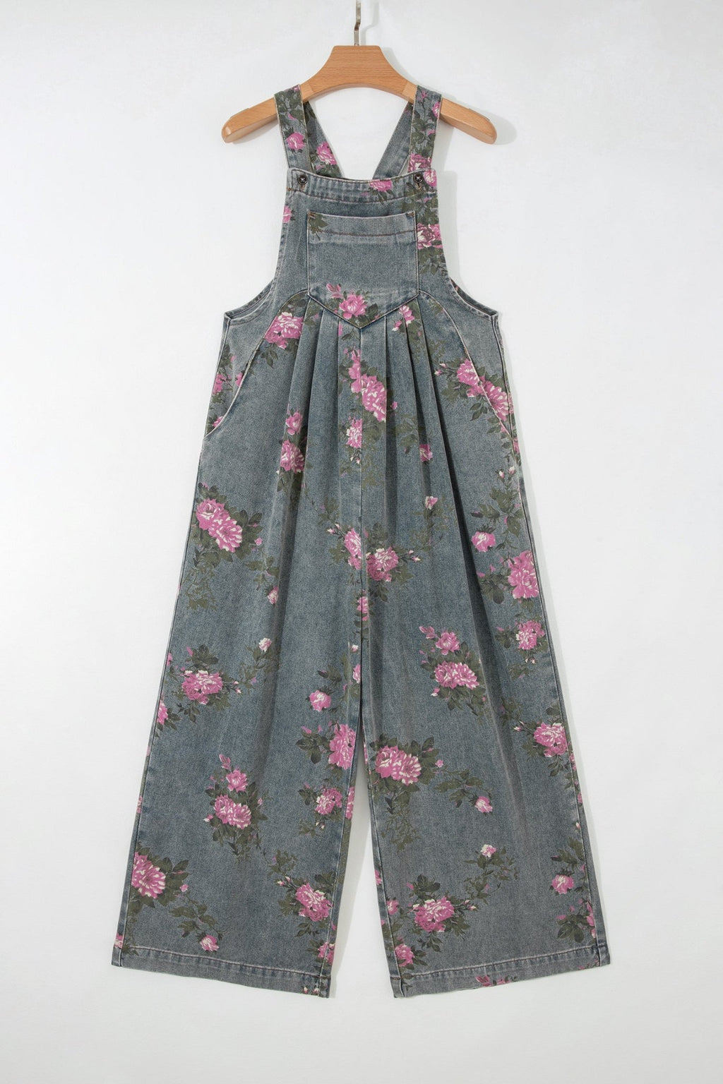 Floral Pleated High Waist Wide Leg Jumpsuit - Rooted & Reckless Co.