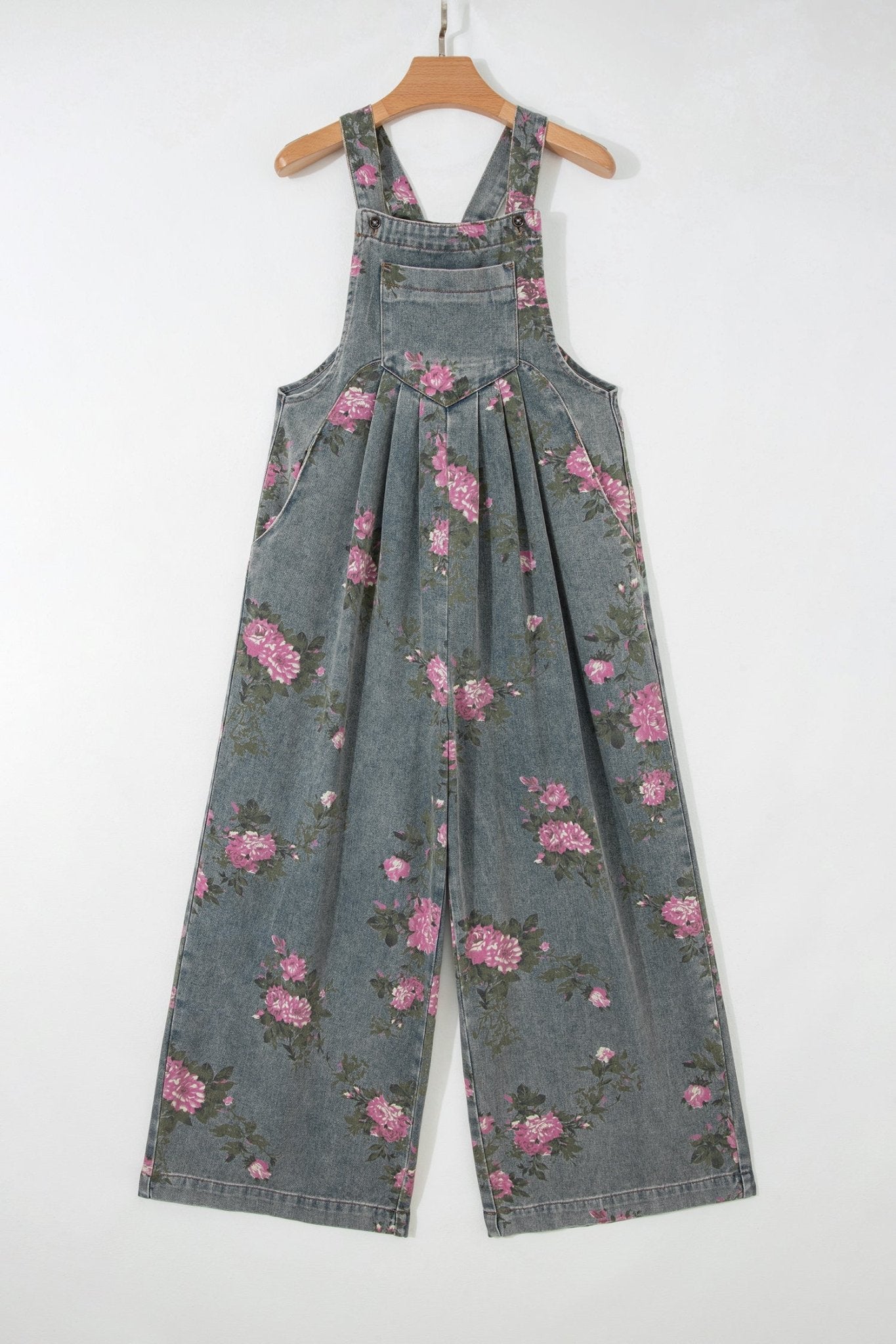 Floral Pleated High Waist Wide Leg Jumpsuit - Rooted & Reckless Co.