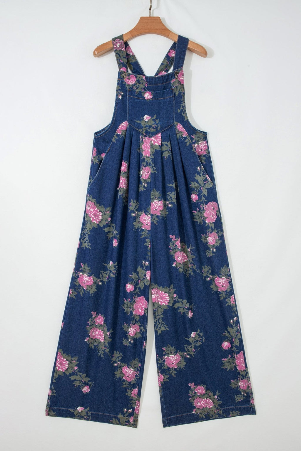 Floral Pleated High Waist Wide Leg Jumpsuit - Rooted & Reckless Co.