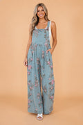 Floral Pleated High Waist Wide Leg Jumpsuit - Rooted & Reckless Co.