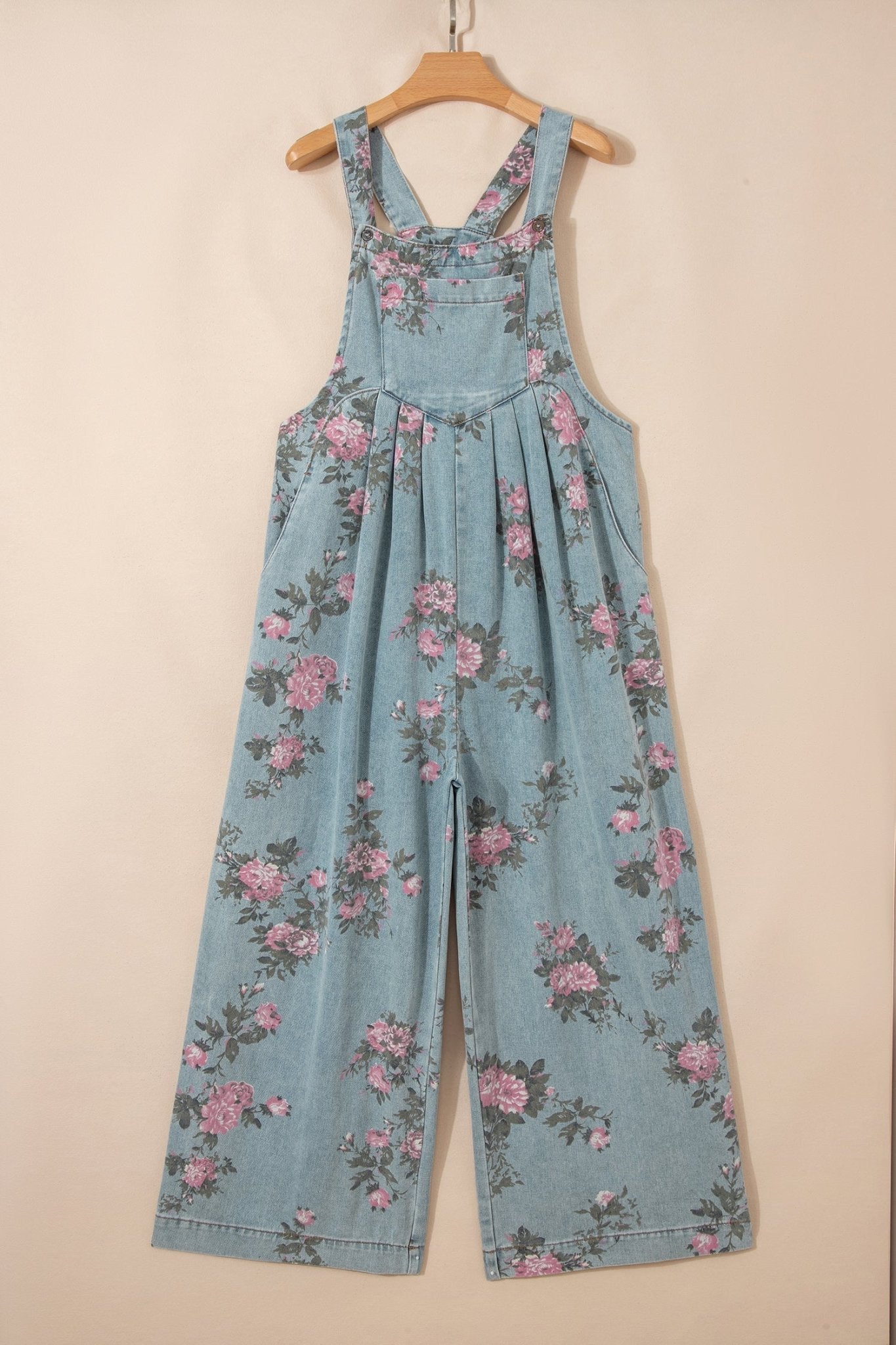 Floral Pleated High Waist Wide Leg Jumpsuit - Rooted & Reckless Co.