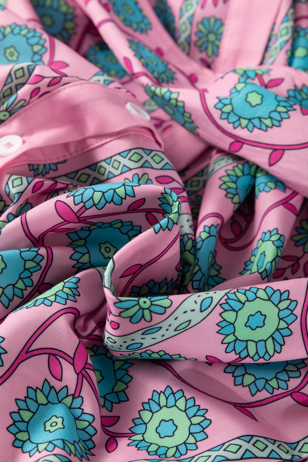 Floral Puff Sleeve Button Front Belted Midi Dress - Rooted & Reckless Co.