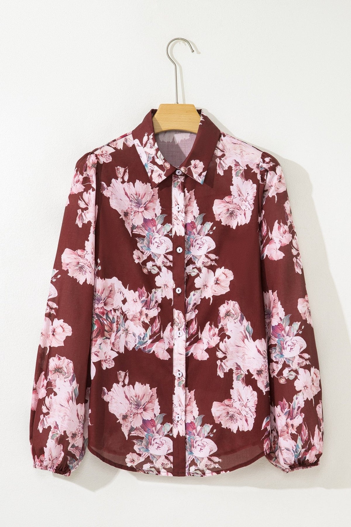 Floral Puff Sleeve Collared Shirt - Rooted & Reckless Co.
