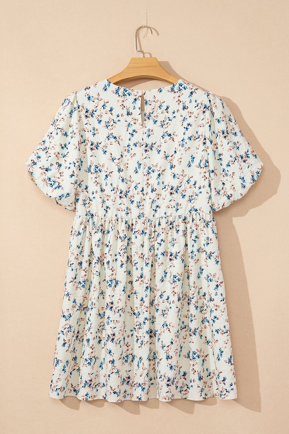 Floral Puff Sleeve Empire Waist Mini Dress - Rooted & Reckless Co.