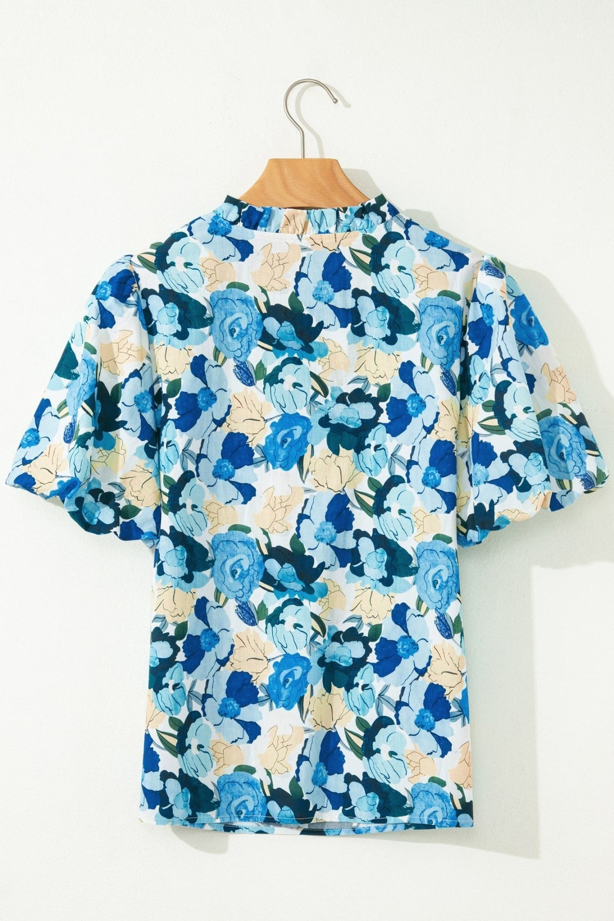 Floral Puff Sleeve V-Neck Short Blouse - Rooted & Reckless Co.