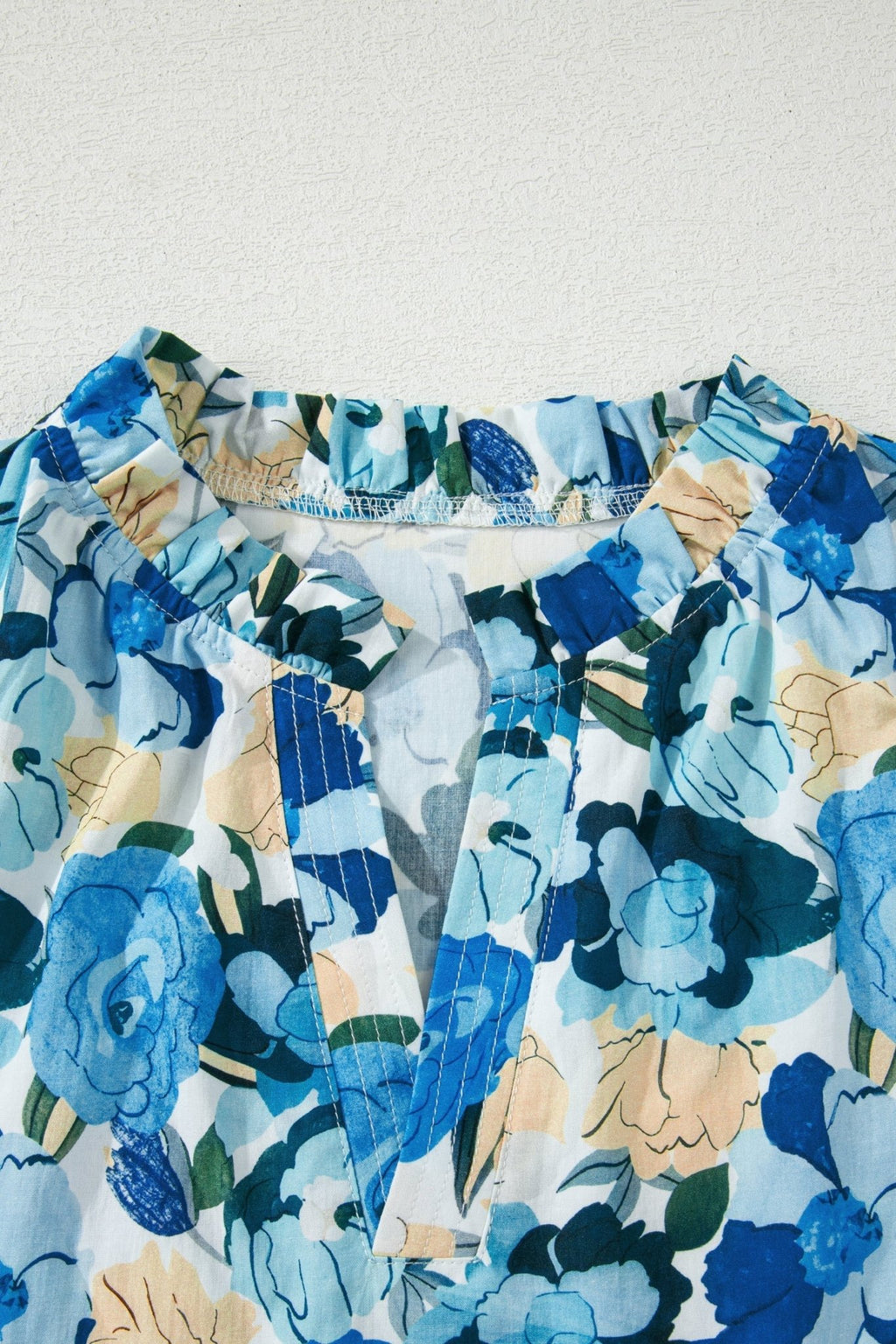 Floral Puff Sleeve V-Neck Short Blouse - Rooted & Reckless Co.