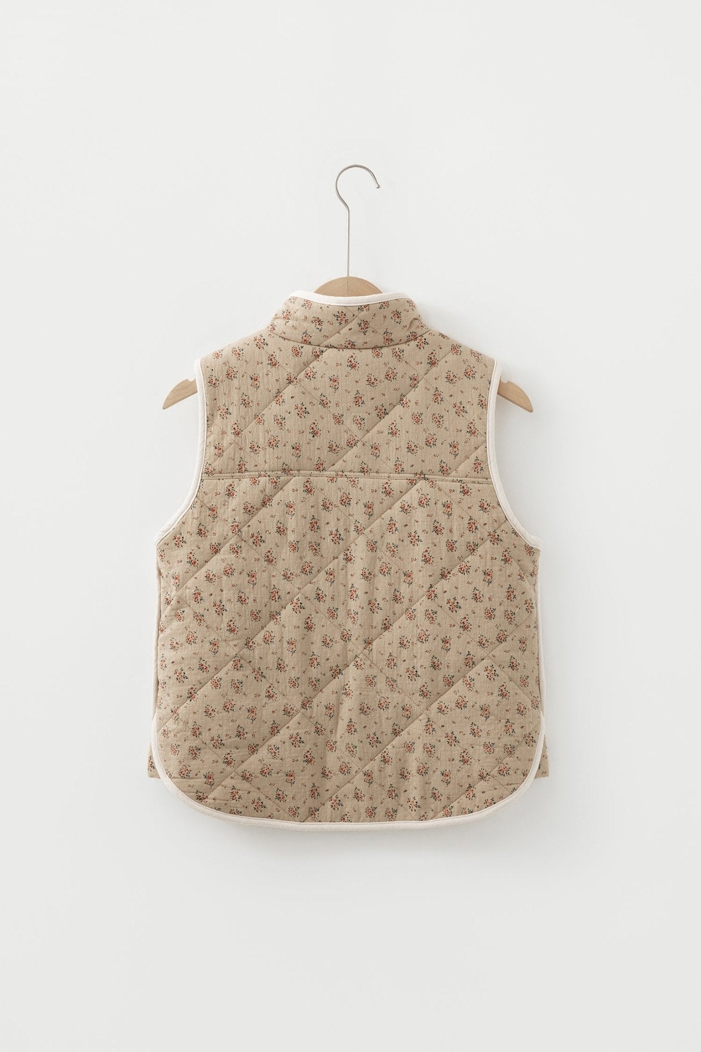 Floral Quilted Button Front Vest - Rooted & Reckless Co.